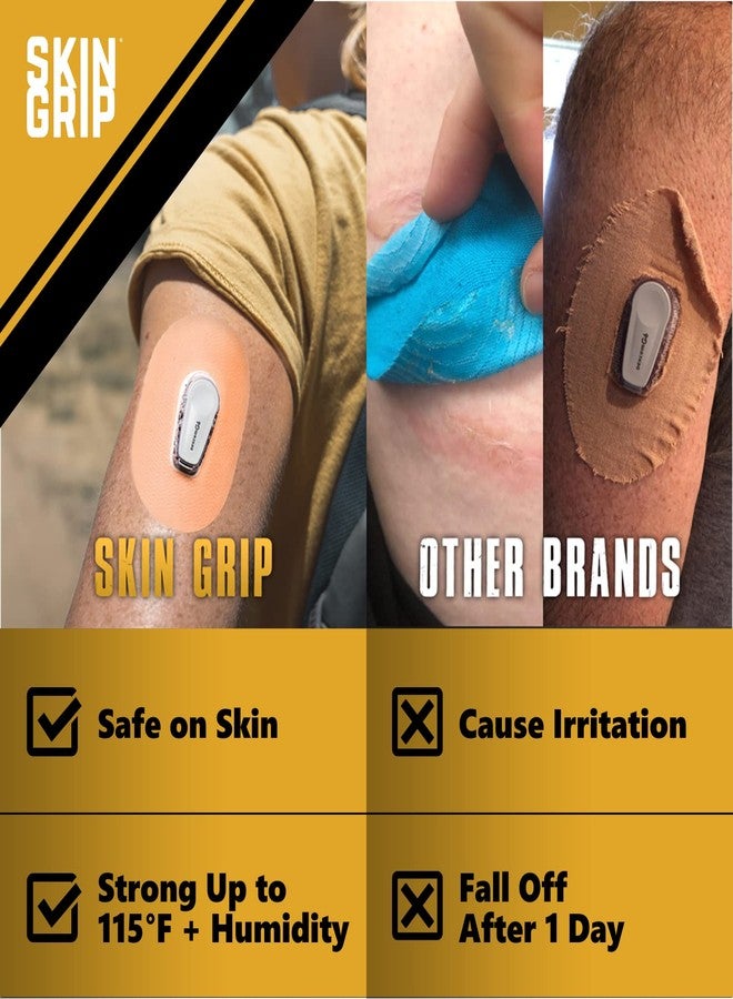 Skin Grip MAX Adhesive Patches Compatible with Dexcom G6 CGM – Pre-Cut, Non-Fraying, Extreme Adhesive Medical Tape – CGM Senor Cover, Waterproof & Sweatproof for 10-14 Days – 10 Pack, Tan - Image 3